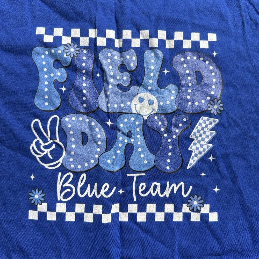 Port & Company Youth Field Day Blue Team Graphic Tee Royal Blue Size XS 4/5 - Picture 2 of 8